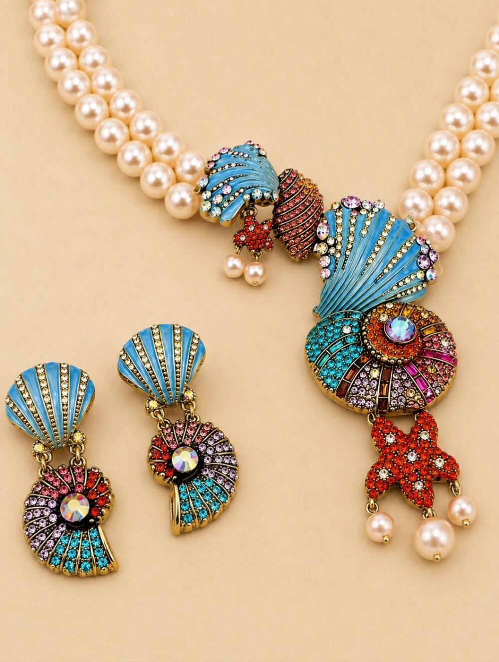 💎Ocean Treasure Pearl Necklace and Earring Set.